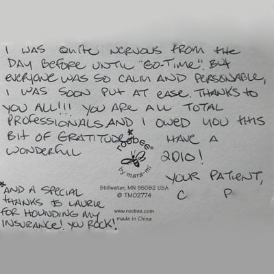 Patient Testimonial