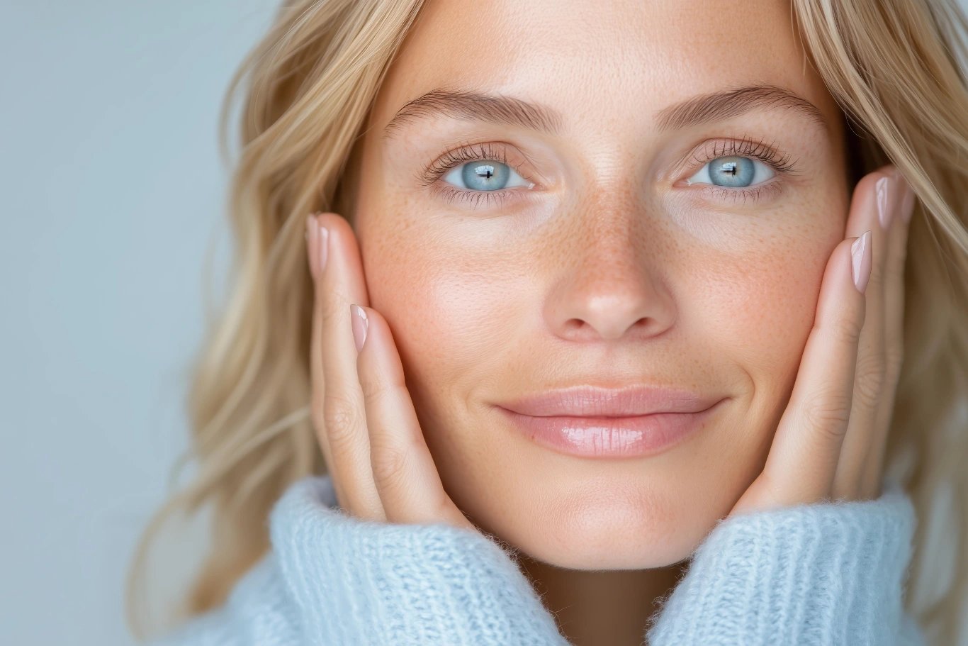 woman refined nasal tip natural profile Profile portrait of adult woman demonstrating rhinoplasty nose surgery results with natural facial features