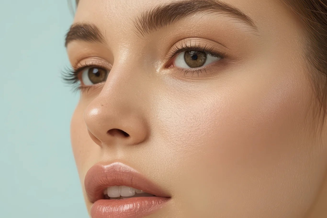 rhinoplasty for crooked nose straight refined results close up of a straight refined nose illustrating rhinoplasty results for a crooked nose